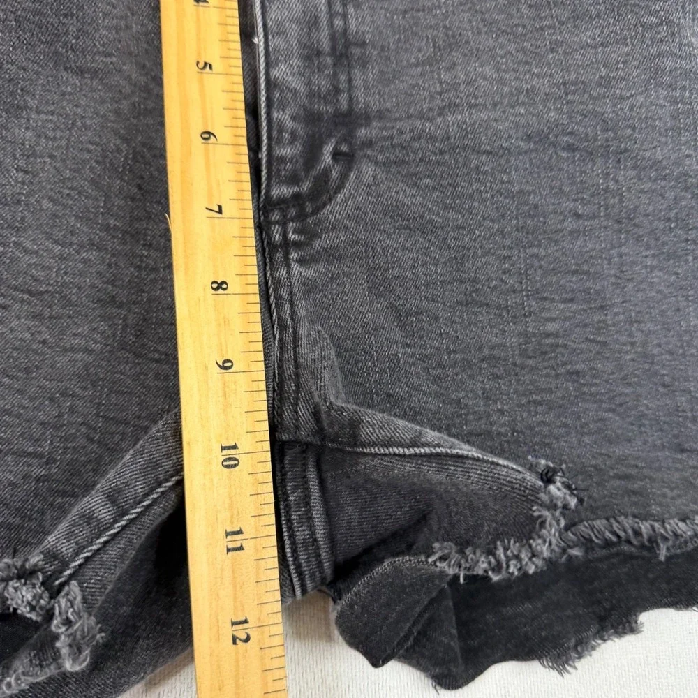 Jennifer Lopez Womens High Rise Denim Shorts Washed Black Raw Hem Size 2